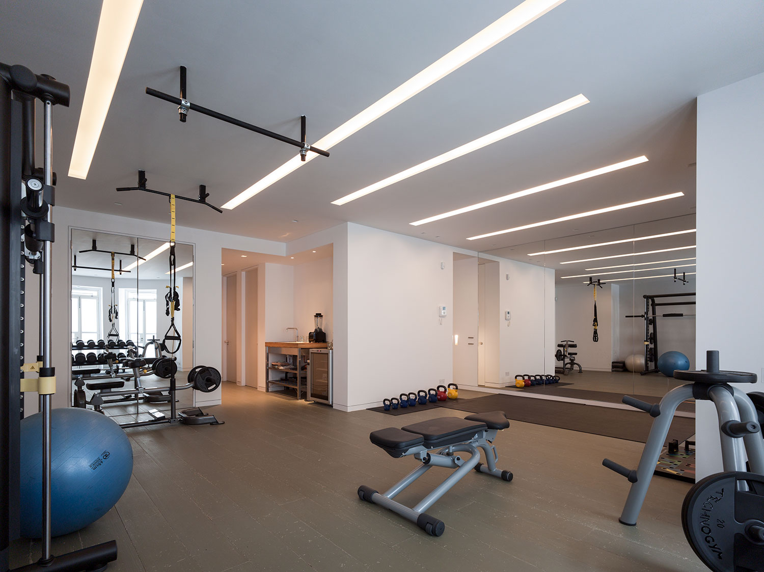 Luxury interior design project with basement gym, London