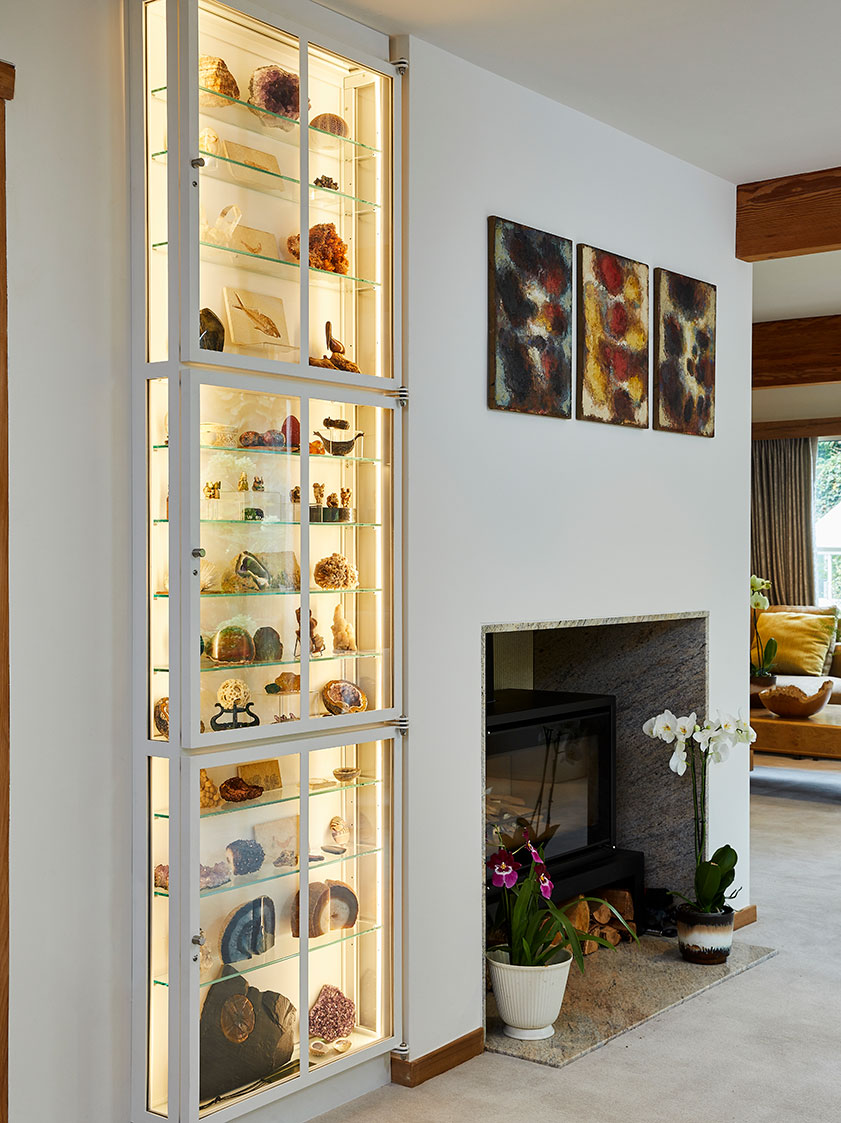 Bespoke display cabinets in refurbished Kent living space