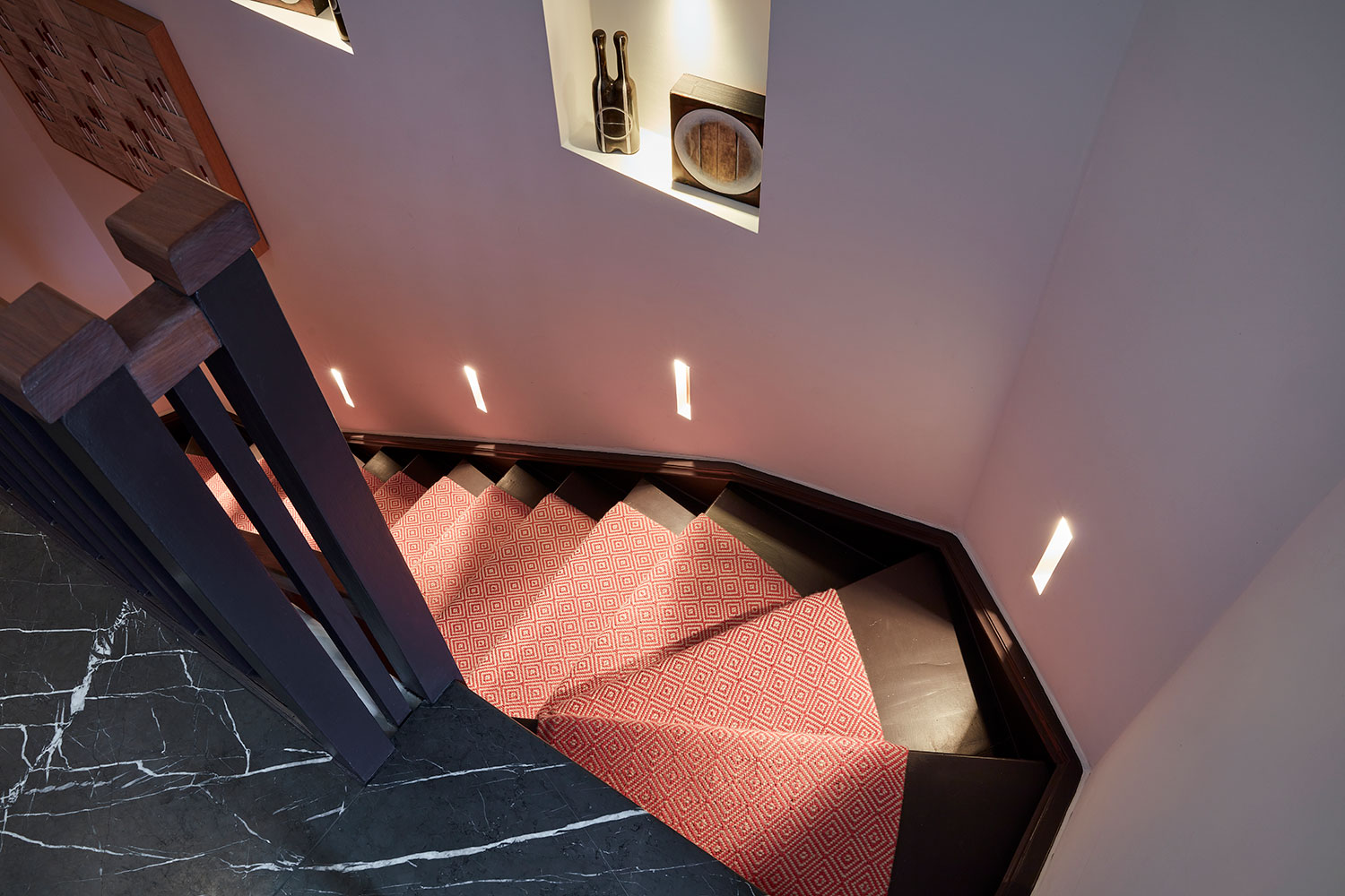 Luxury stairwell in high end duplex apartment in Marylebone, London