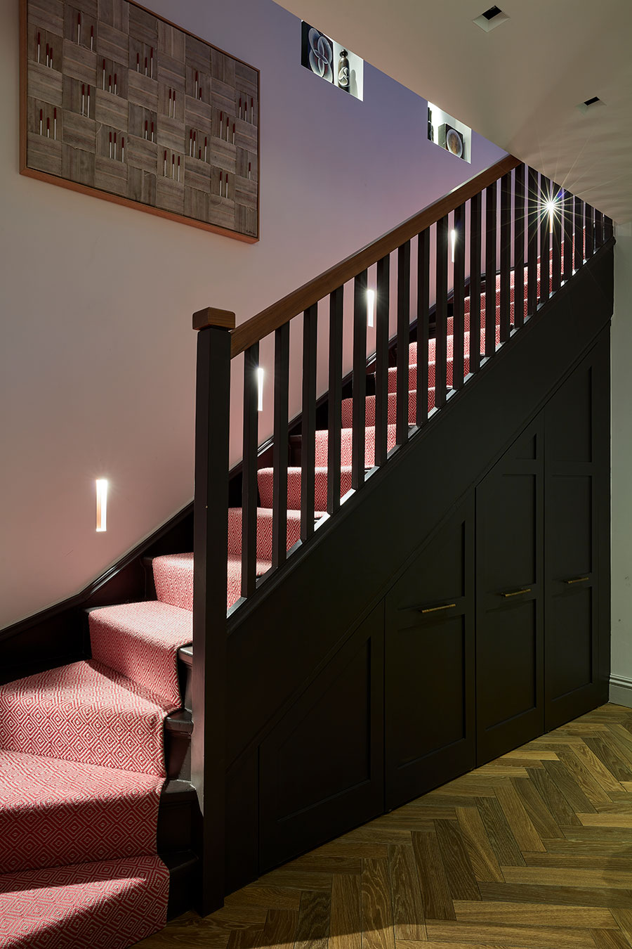 High end staircase in this luxury duplex apartment in Marylebone, London
